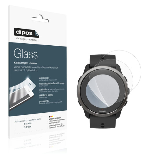 Matte Displayschutzfolie von dipos passend für Suunto 5 Peak, 9H kratzfest und blasenfrei montiert