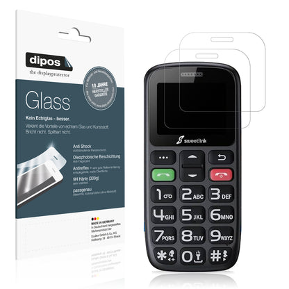 Matte Displayschutzfolie von dipos passend für SweetLink S2Plus, 9H kratzfest und blasenfrei montiert