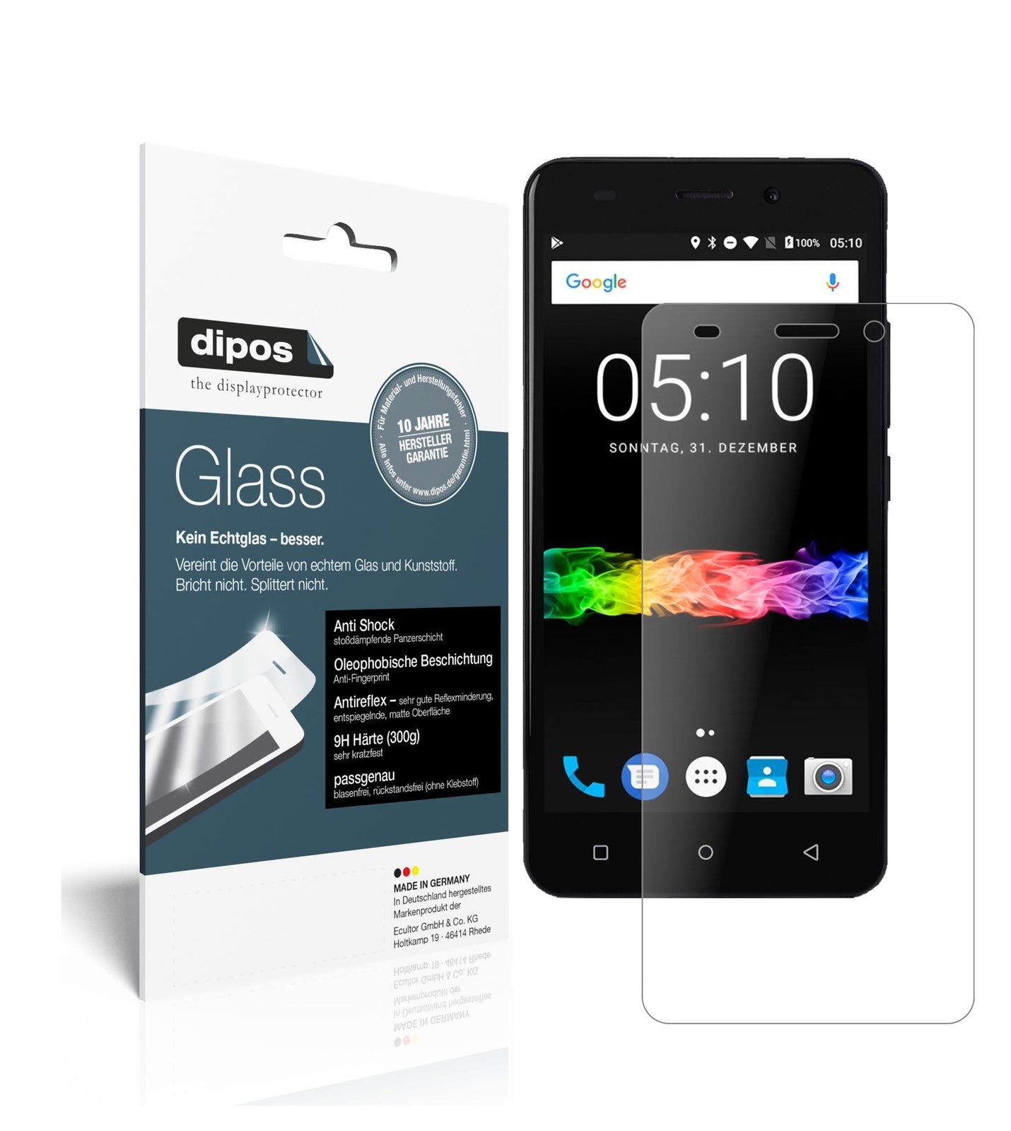 Matte Displayschutzfolie von dipos passend für Swisstone SD 510, 9H kratzfest und blasenfrei montiert