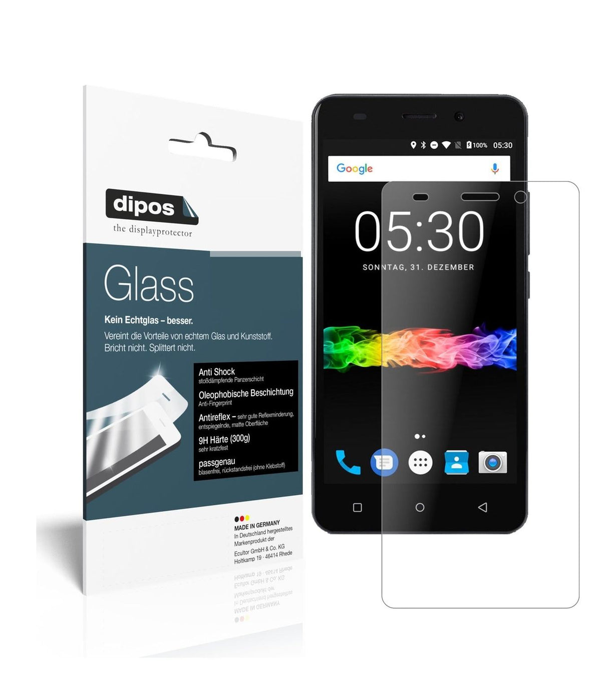 Matte Displayschutzfolie von dipos passend für Swisstone SD 530, 9H kratzfest und blasenfrei montiert