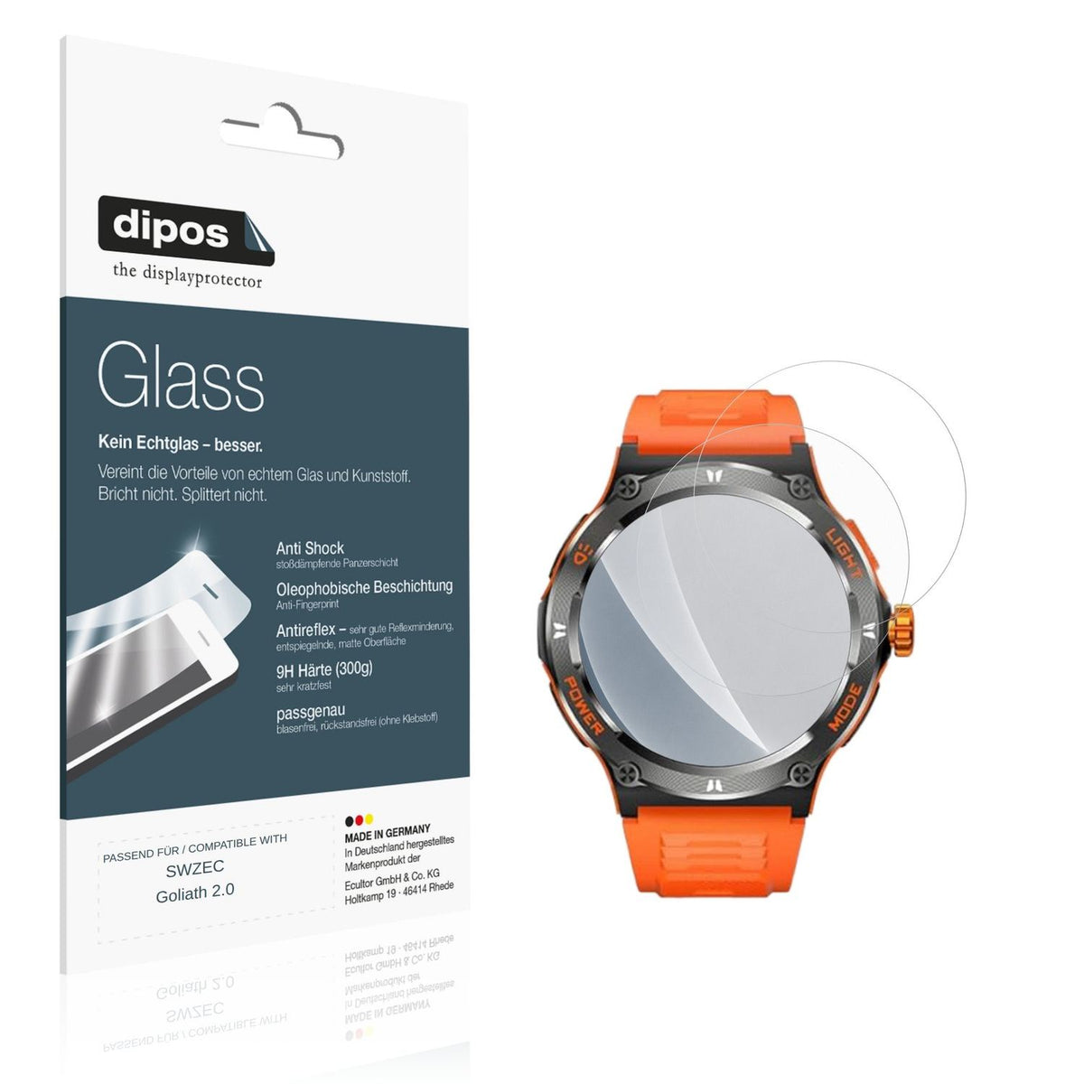Matte Displayschutzfolie von dipos passend für SWZEC Goliath 2.0, 9H kratzfest und blasenfrei montiert