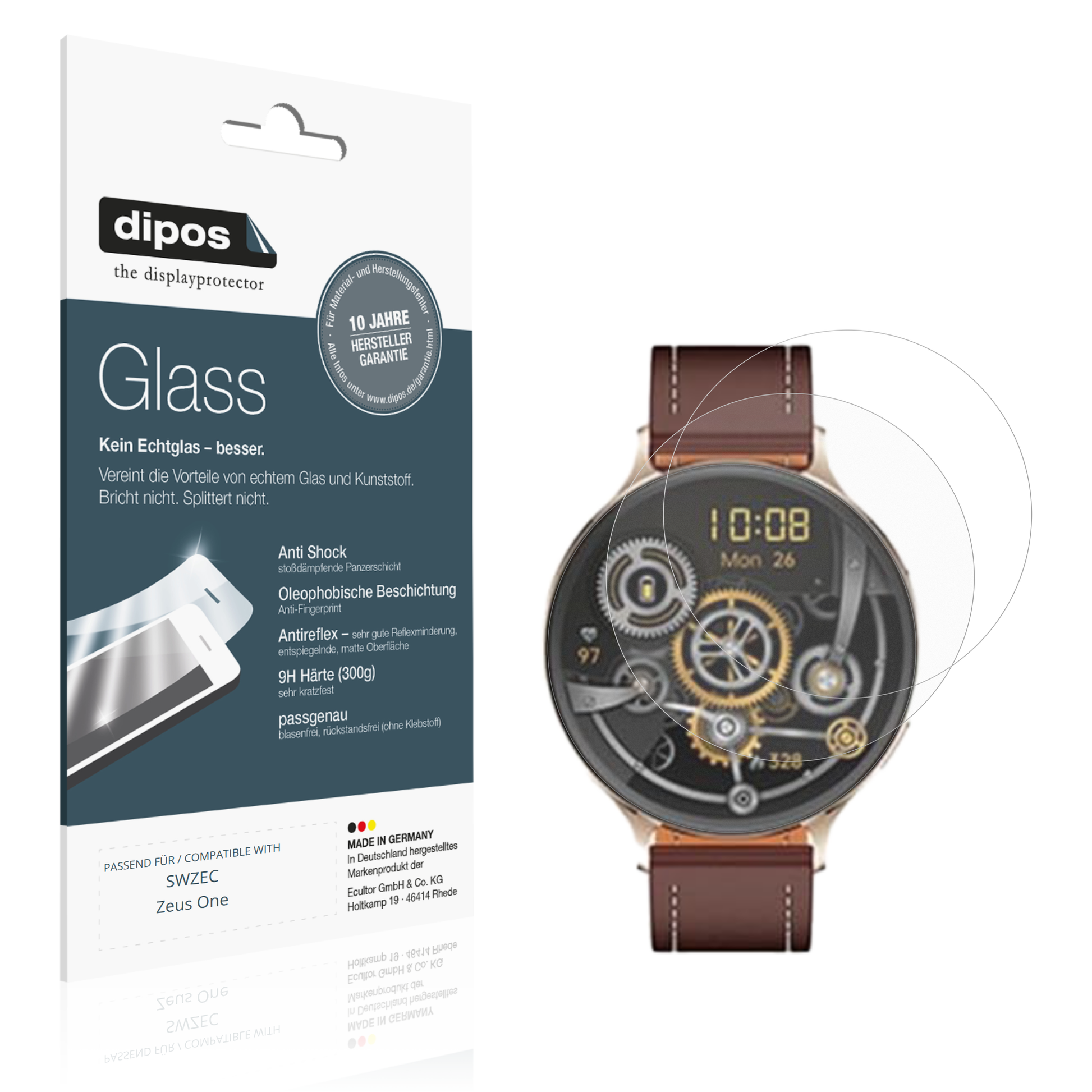 Matte Displayschutzfolie von dipos passend für SWZEC Zeus One, 9H kratzfest und blasenfrei montiert