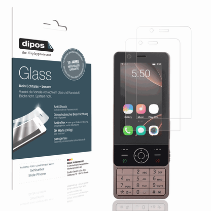 Matte Displayschutzfolie von dipos passend für Sxhlseller Slide Phone, 9H kratzfest und blasenfrei montiert
