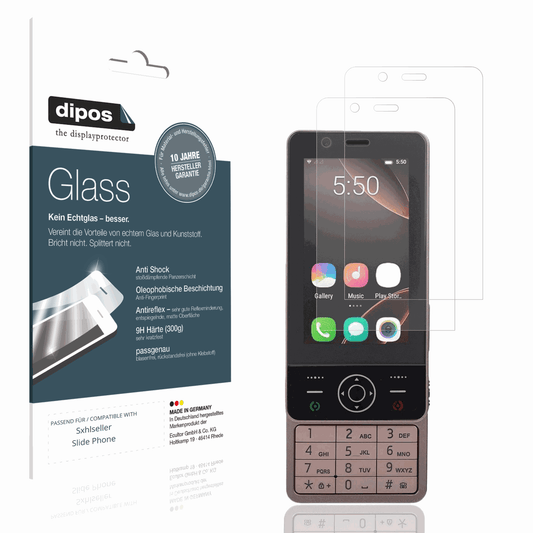 Matte Displayschutzfolie von dipos passend für Sxhlseller Slide Phone, 9H kratzfest und blasenfrei montiert