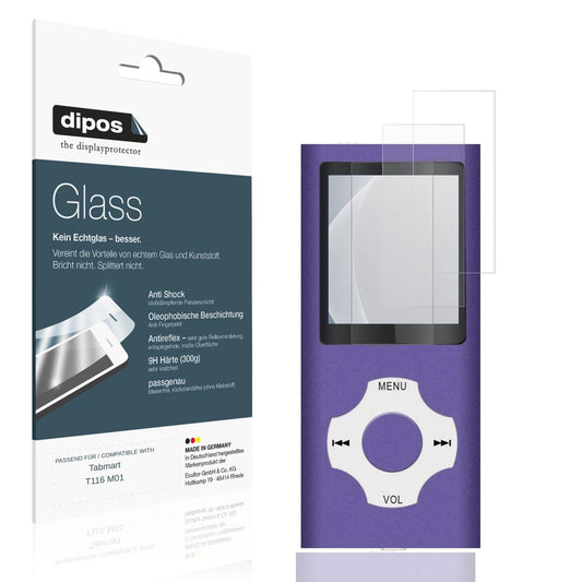 Matte Displayschutzfolie von dipos passend für Tabmart T116 M01, 9H kratzfest und blasenfrei montiert