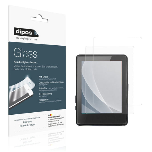 Matte Displayschutzfolie von dipos passend für Taichaeu D6 MP3-Player, 9H kratzfest und blasenfrei montiert