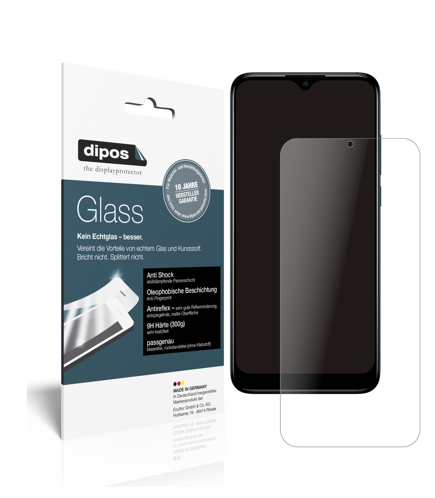 Matte Displayschutzfolie von dipos passend für TCL 205, 9H kratzfest und blasenfrei montiert