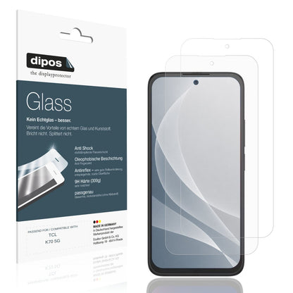 Matte Displayschutzfolie von dipos passend für TCL K70 5G, 9H kratzfest und blasenfrei montiert