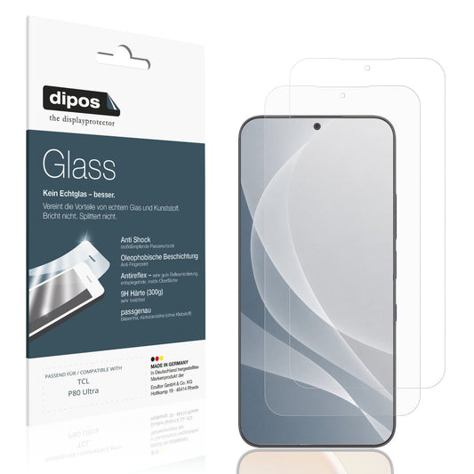 Matte Displayschutzfolie von dipos passend für TCL P80 Ultra, 9H kratzfest und blasenfrei montiert