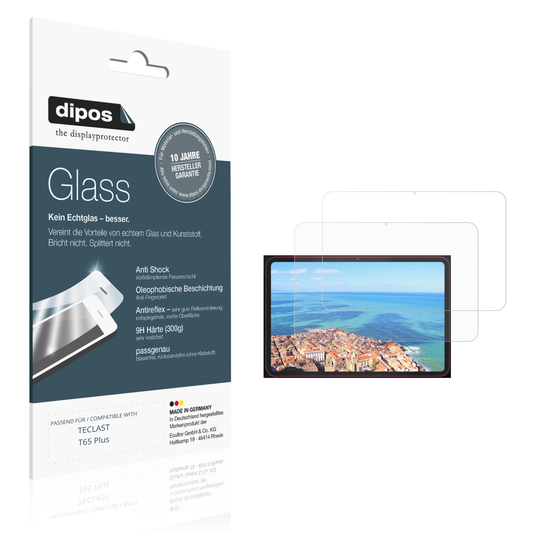 Matte Displayschutzfolie von dipos passend für TECLAST T65 Plus, 9H kratzfest und blasenfrei montiert