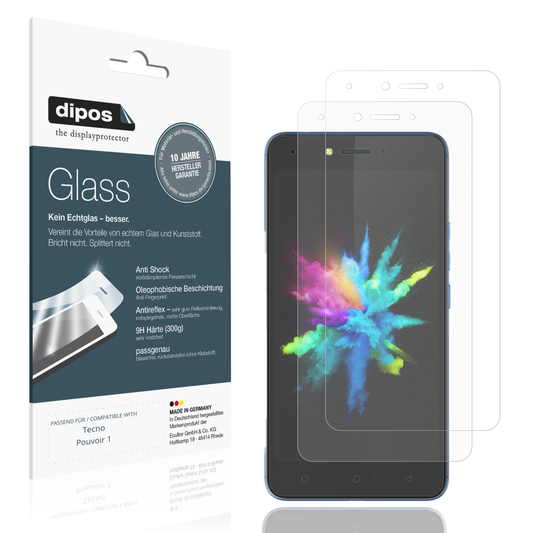 Matte Displayschutzfolie von dipos passend für Tecno Pouvoir 1, 9H kratzfest und blasenfrei montiert