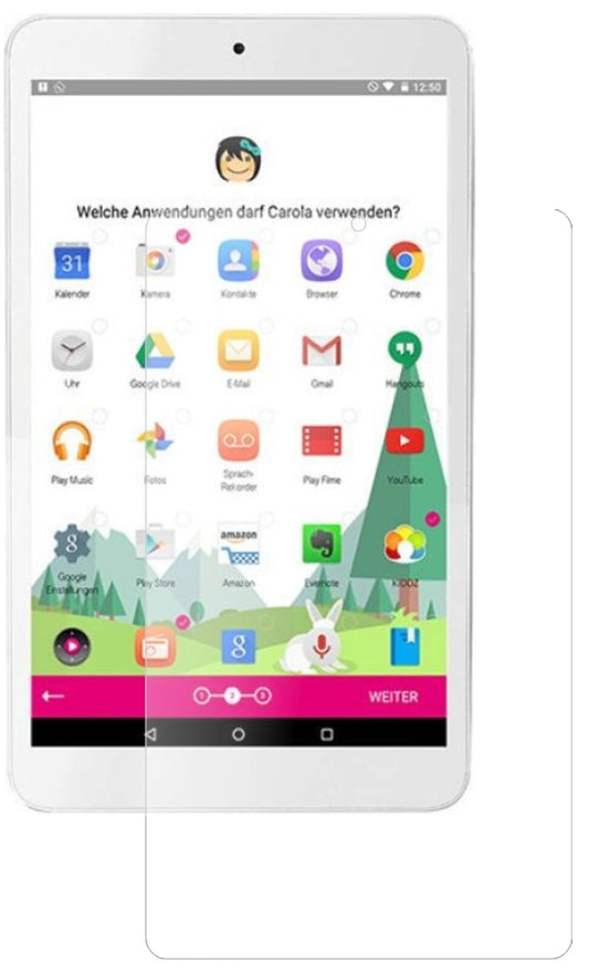 Matte Displayschutzfolie von dipos passend für Telekom Tablet Puls, 9H kratzfest und blasenfrei montiert