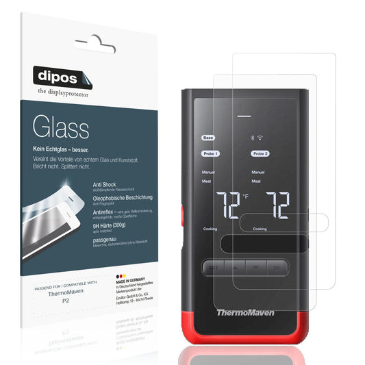 Matte Displayschutzfolie von dipos passend für ThermoMaven P2, 9H kratzfest und blasenfrei montiert
