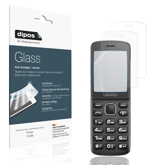Matte Displayschutzfolie von dipos passend für Tosaju T1208, 9H kratzfest und blasenfrei montiert