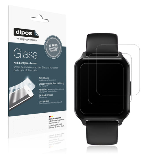 Matte Displayschutzfolie von dipos passend für Touchelex 1,52 Zoll Smartwatch, 9H kratzfest und blasenfrei montiert