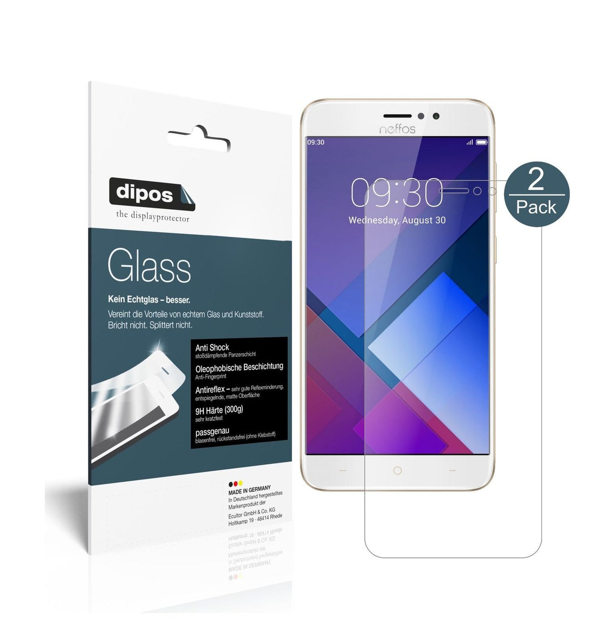 Matte Displayschutzfolie von dipos passend für TP-Link Neffos C7, 9H kratzfest und blasenfrei montiert