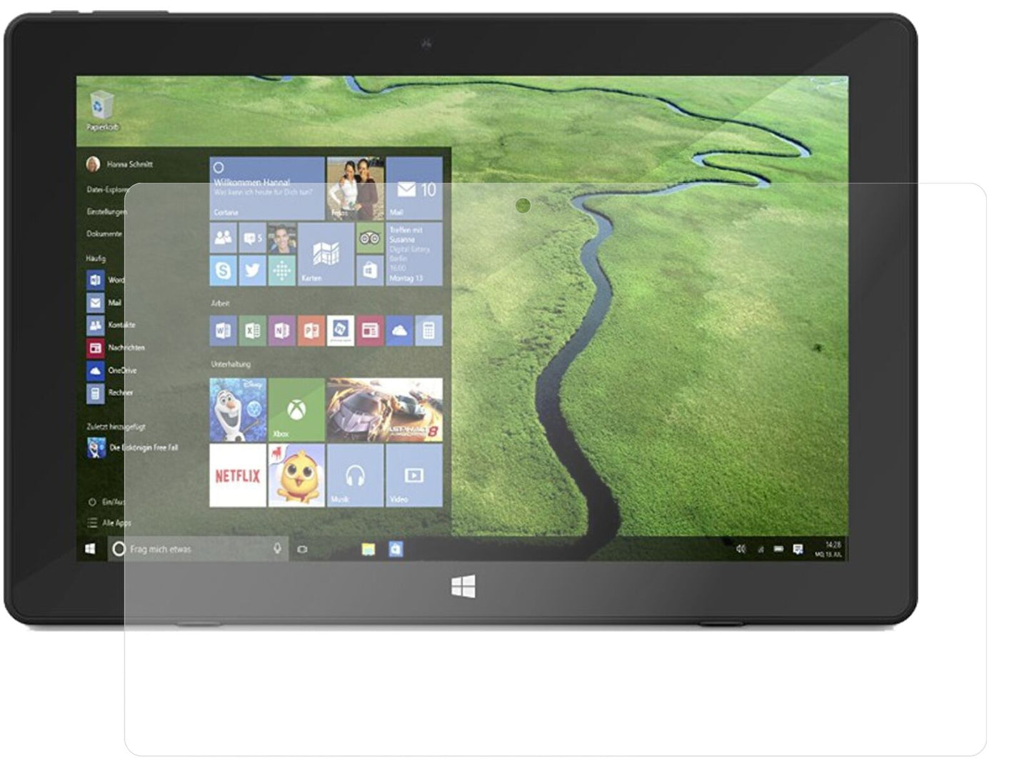 Matte Displayschutzfolie von dipos passend für TrekStor SurfTab twin 10.1, 9H kratzfest und blasenfrei montiert