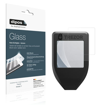 Matte Displayschutzfolie von dipos passend für Trezor Model T, 9H kratzfest und blasenfrei montiert