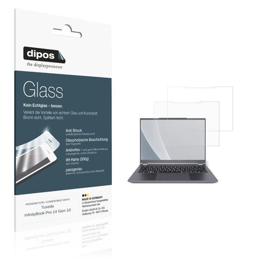 Matte Displayschutzfolie von dipos passend für Tuxedo InfinityBook Pro 14 Gen 10, 9H kratzfest und blasenfrei montiert