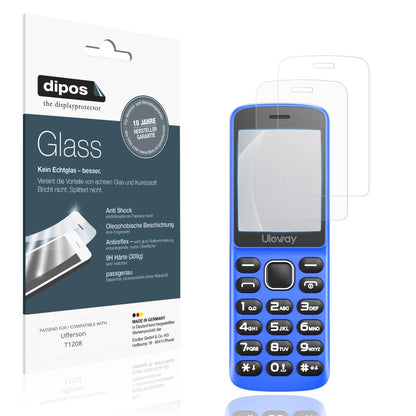 Matte Displayschutzfolie von dipos passend für Ufferson T1208, 9H kratzfest und blasenfrei montiert