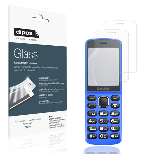 Matte Displayschutzfolie von dipos passend für Ufferson T1208, 9H kratzfest und blasenfrei montiert