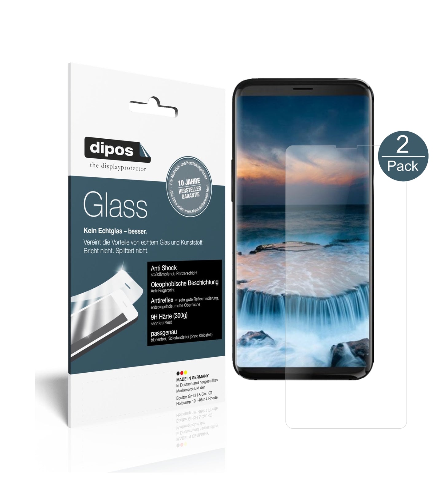 Matte Displayschutzfolie von dipos passend für Uhans i8, 9H kratzfest und blasenfrei montiert