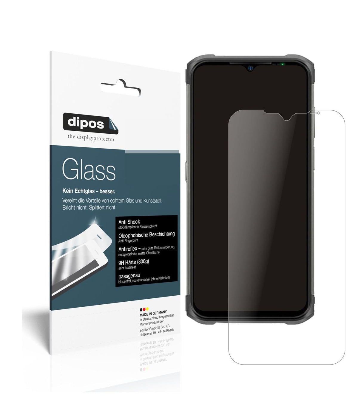 Matte Displayschutzfolie von dipos passend für Ulefone Armor 12, 9H kratzfest und blasenfrei montiert
