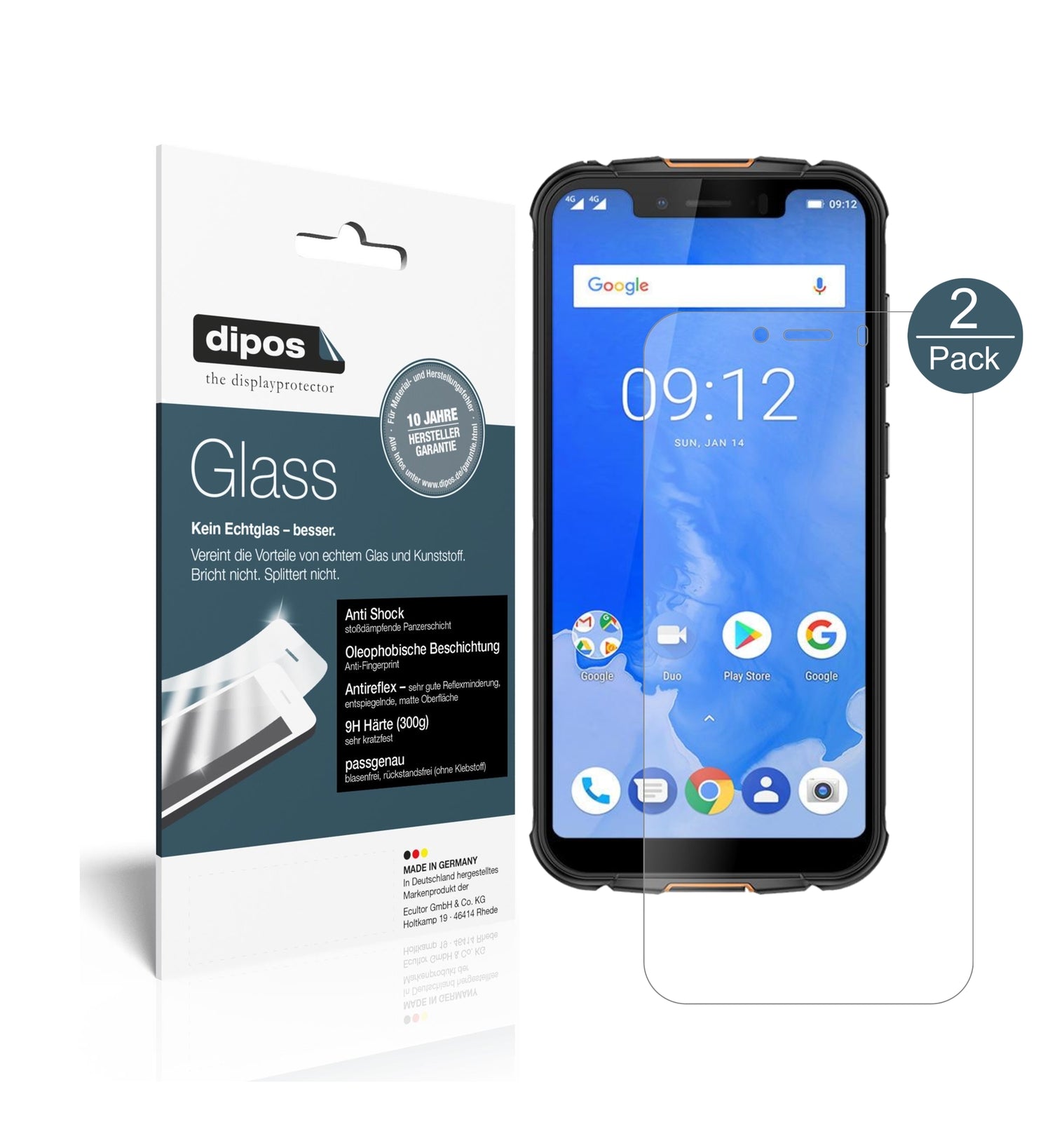 Matte Displayschutzfolie von dipos passend für Ulefone Armor 5, 9H kratzfest und blasenfrei montiert