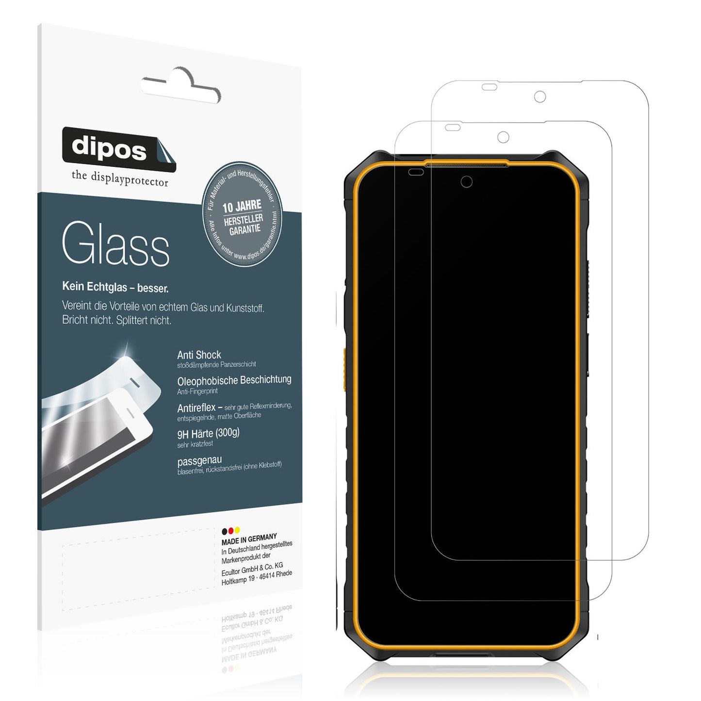 Matte Displayschutzfolie von dipos passend für Ulefone Armor X13 Outdoor, 9H kratzfest und blasenfrei montiert