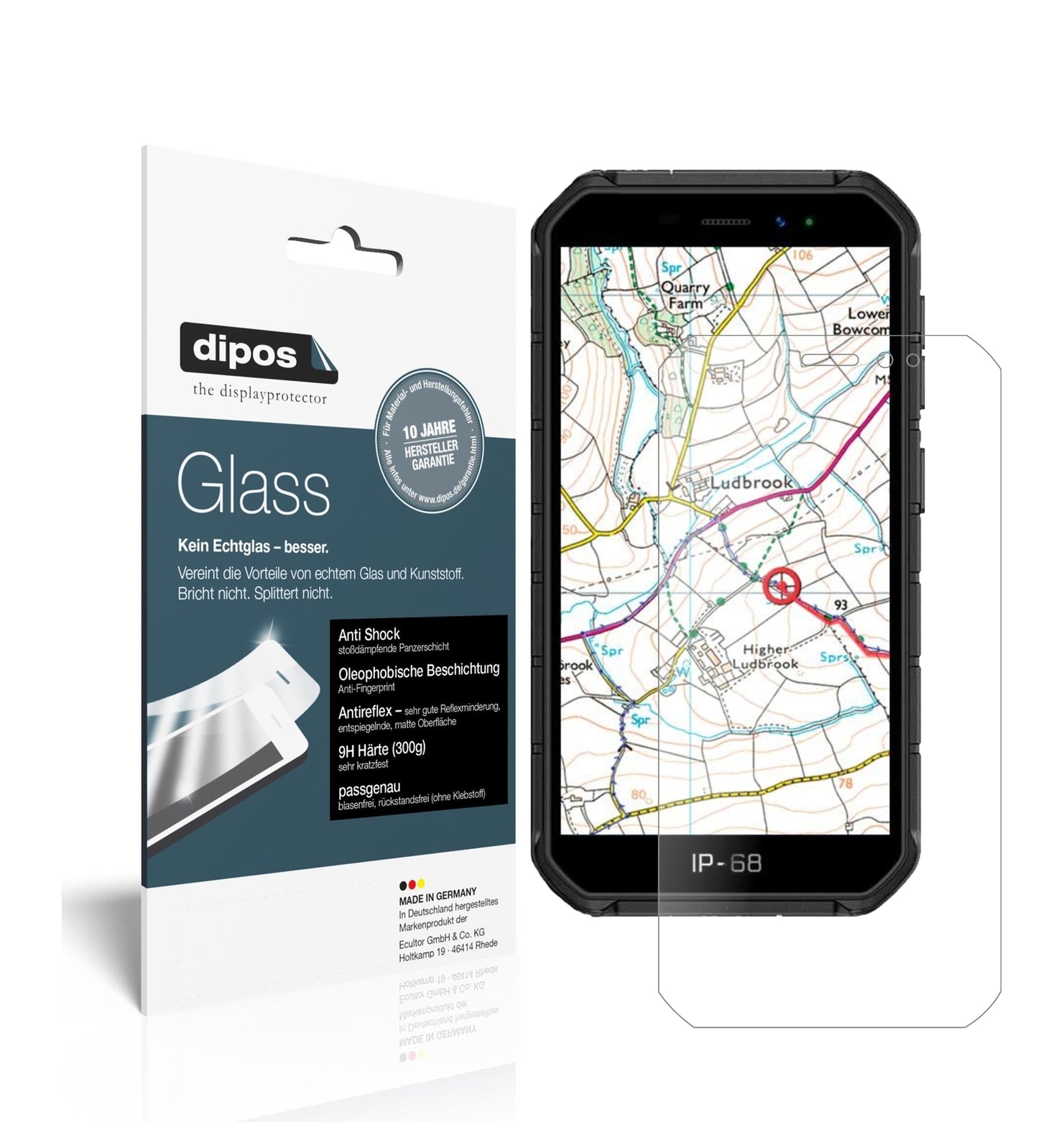 Matte Displayschutzfolie von dipos passend für Ulefone Armor X7, 9H kratzfest und blasenfrei montiert