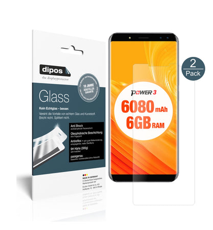 Matte Displayschutzfolie von dipos passend für Ulefone Power 3, 9H kratzfest und blasenfrei montiert