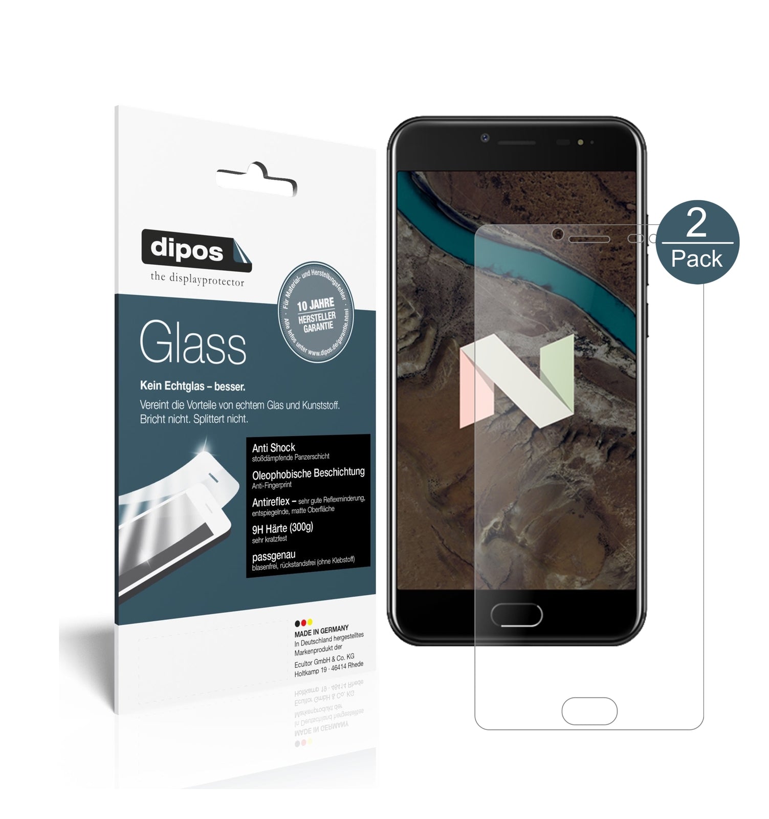 Matte Displayschutzfolie von dipos passend für Ulefone T1 Premium, 9H kratzfest und blasenfrei montiert