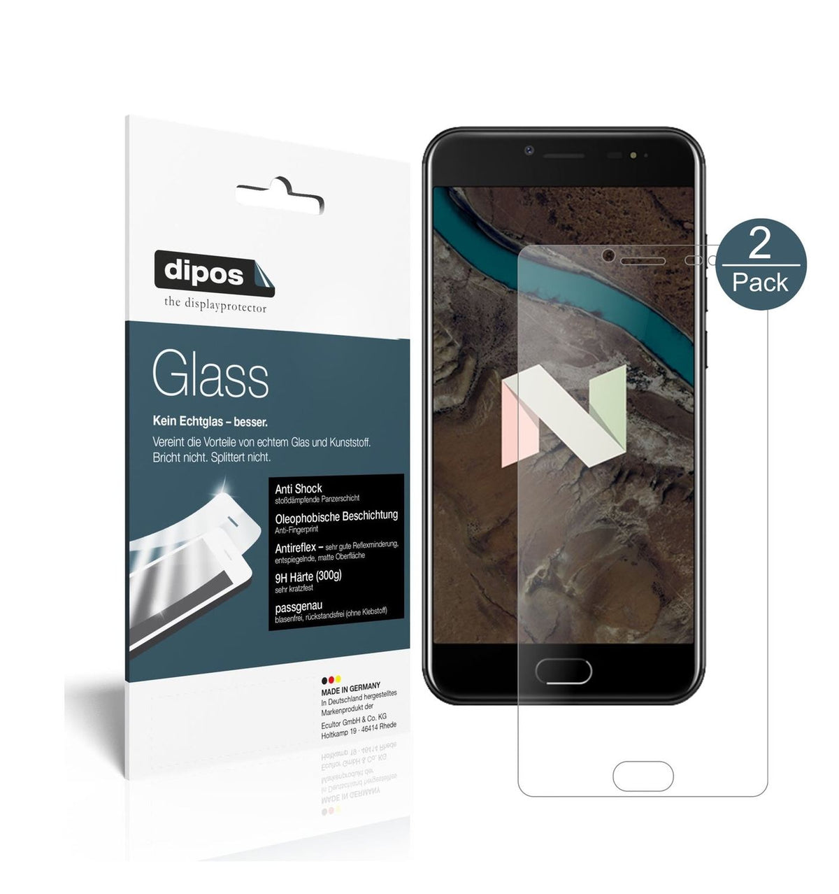 Matte Displayschutzfolie von dipos passend für Ulefone T1 Premium, 9H kratzfest und blasenfrei montiert