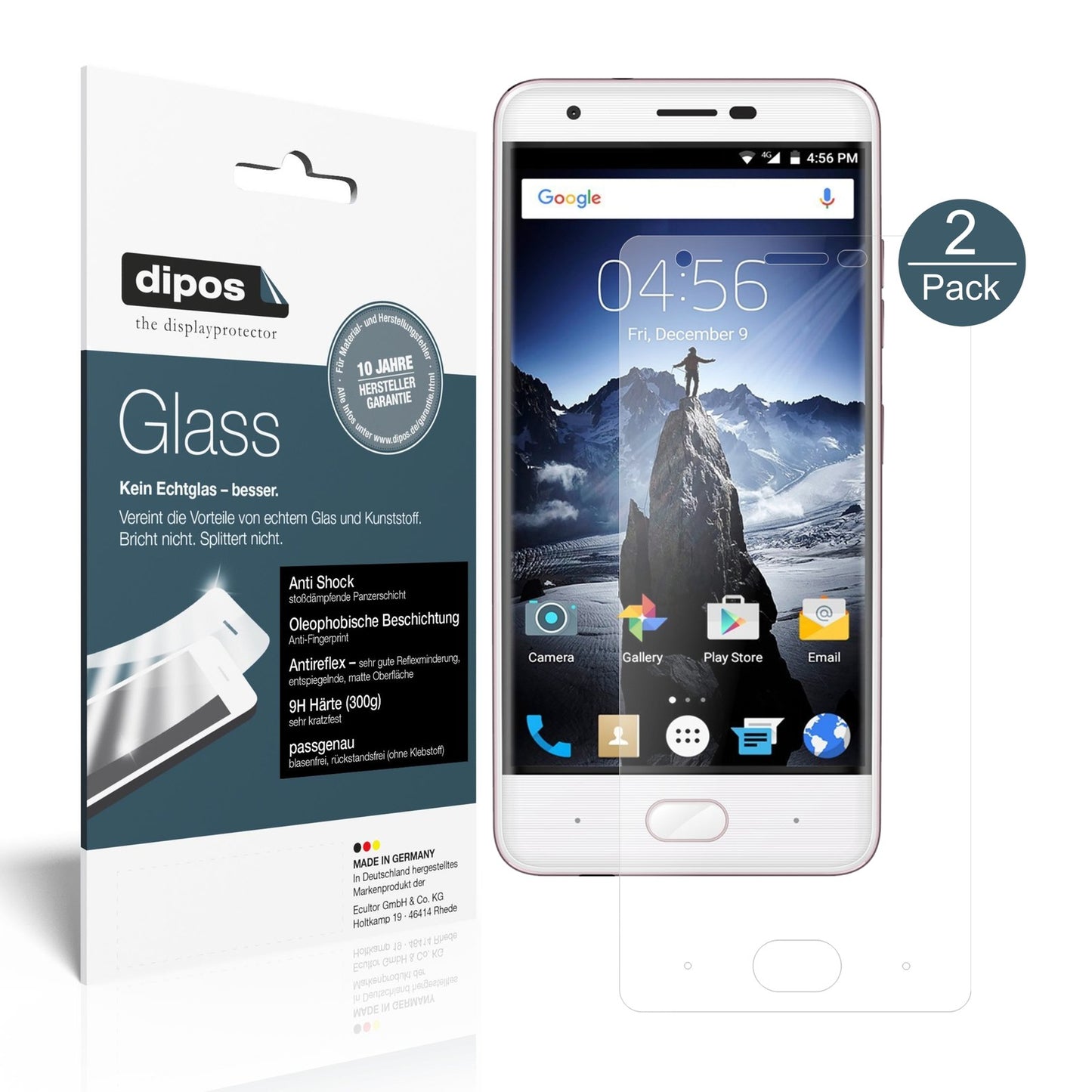 Matte Displayschutzfolie von dipos passend für Ulefone U008 Pro, 9H kratzfest und blasenfrei montiert