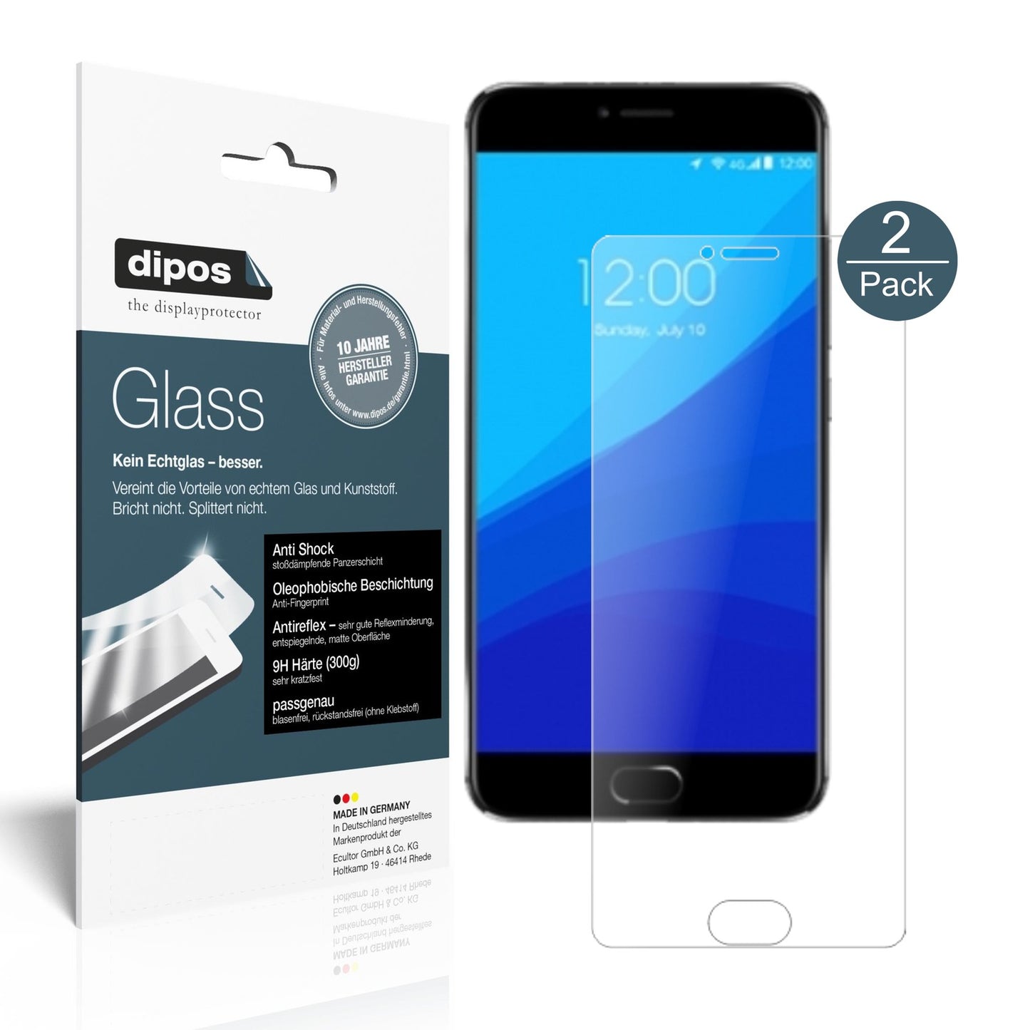Matte Displayschutzfolie von dipos passend für Umidigi Z1, 9H kratzfest und blasenfrei montiert