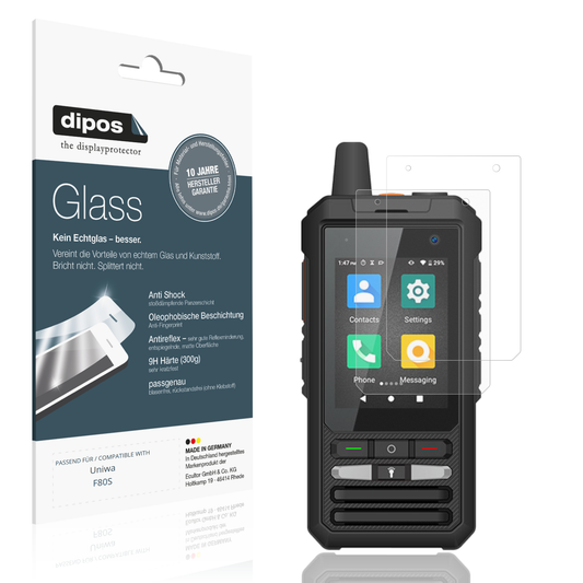 Matte Displayschutzfolie von dipos passend für Uniwa F80S, 9H kratzfest und blasenfrei montiert