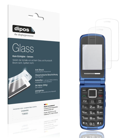 Matte Displayschutzfolie von dipos passend für Usteetic T380D, 9H kratzfest und blasenfrei montiert