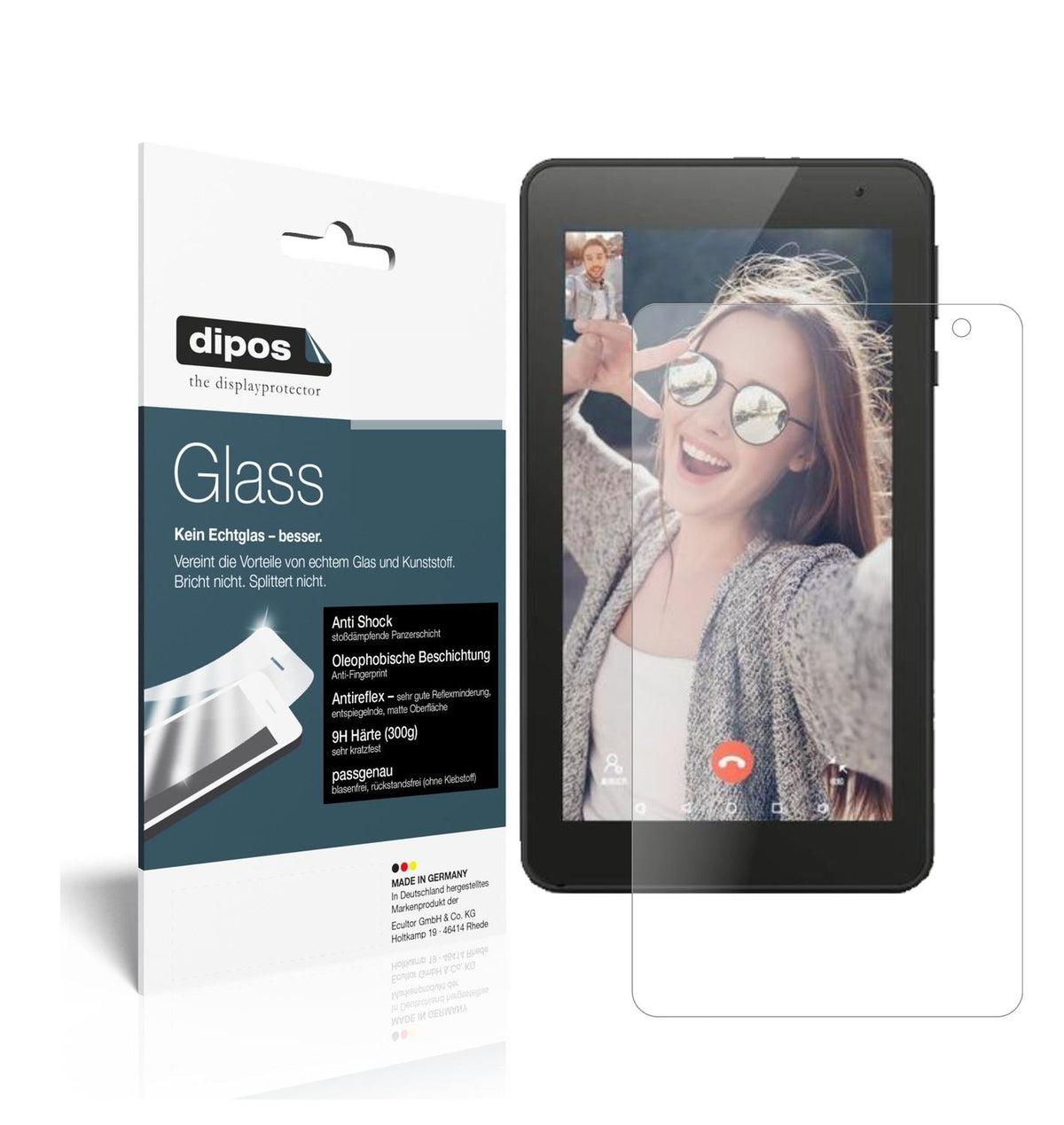 Matte Displayschutzfolie von dipos passend für Vankyo MatrixPad Z1 7 Zoll, 9H kratzfest und blasenfrei montiert