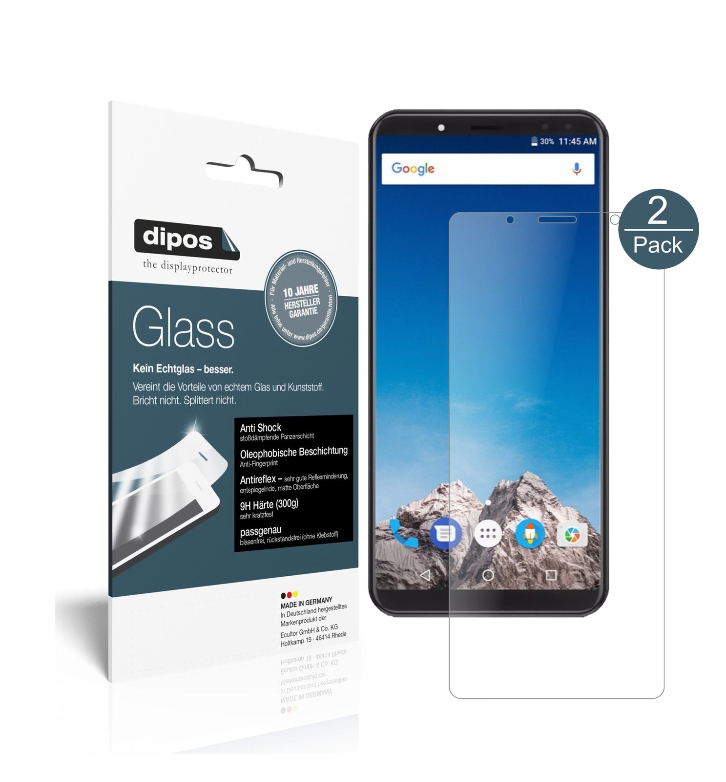 Matte Displayschutzfolie von dipos passend für Vernee X, 9H kratzfest und blasenfrei montiert
