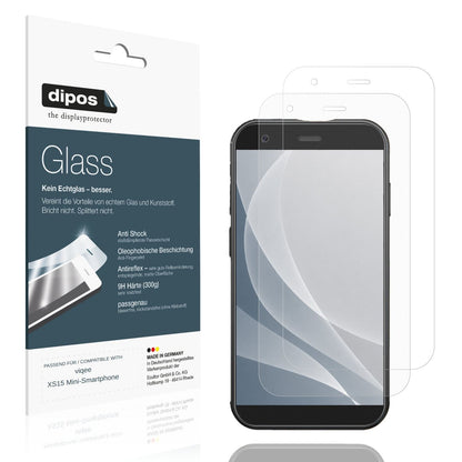 Matte Displayschutzfolie von dipos passend für viqee XS15 Mini-Smartphone, 9H kratzfest und blasenfrei montiert