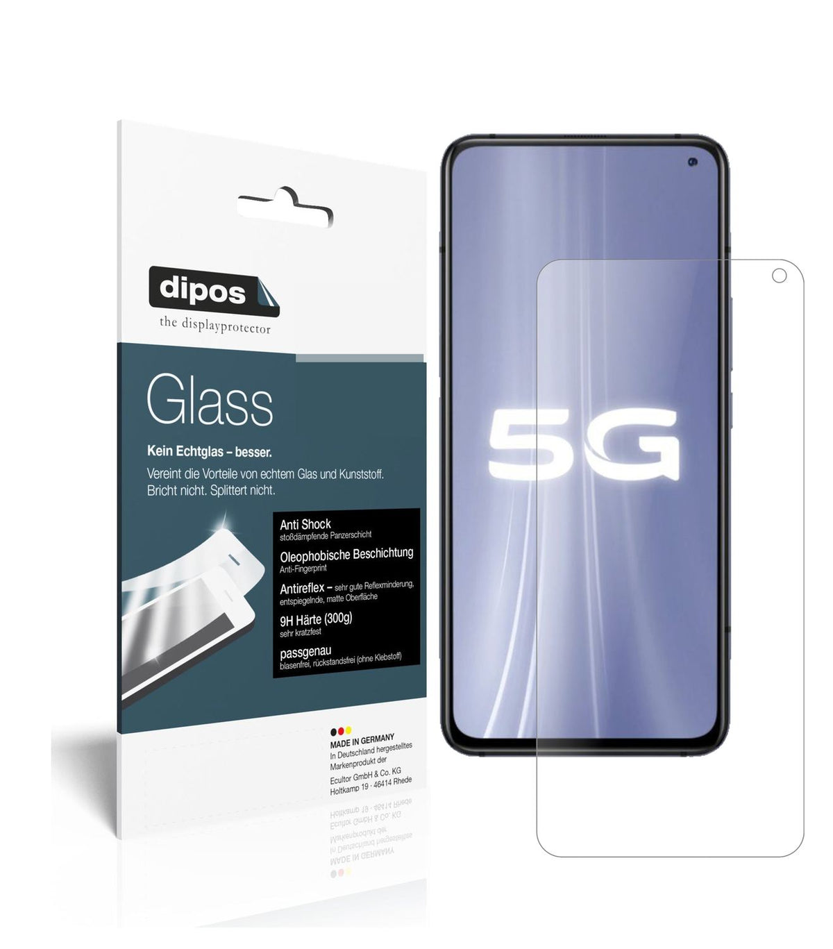 Matte Displayschutzfolie von dipos passend für Vivo iQOO 3 5G, 9H kratzfest und blasenfrei montiert