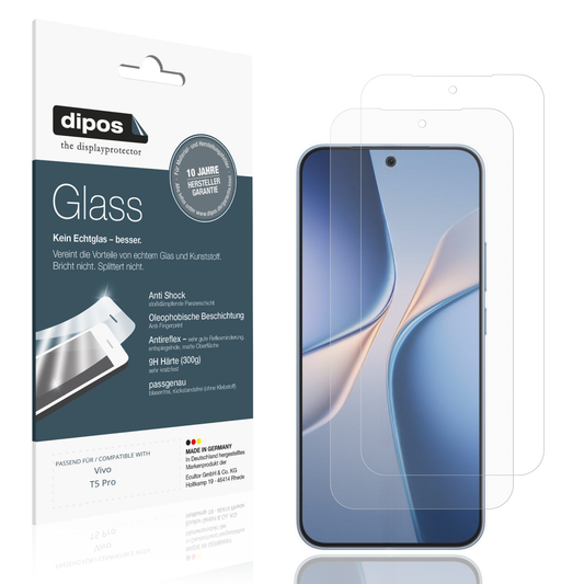 Matte Displayschutzfolie von dipos passend für Vivo T5 Pro, 9H kratzfest und blasenfrei montiert