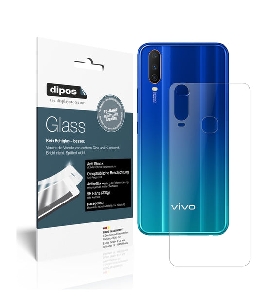 Matte Displayschutzfolie von dipos passend für Vivo Y11 (2019) Rückseite, 9H kratzfest und blasenfrei montiert