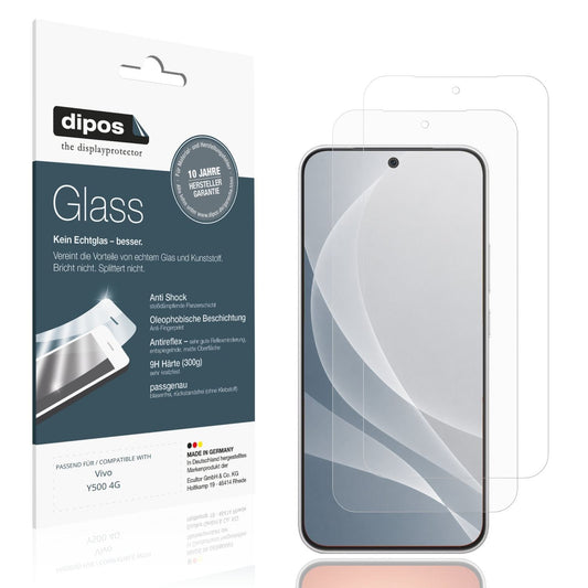 Matte Displayschutzfolie von dipos passend für Vivo Y500 4G, 9H kratzfest und blasenfrei montiert