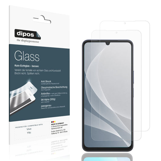 Matte Displayschutzfolie von dipos passend für Vivo Y6c, 9H kratzfest und blasenfrei montiert