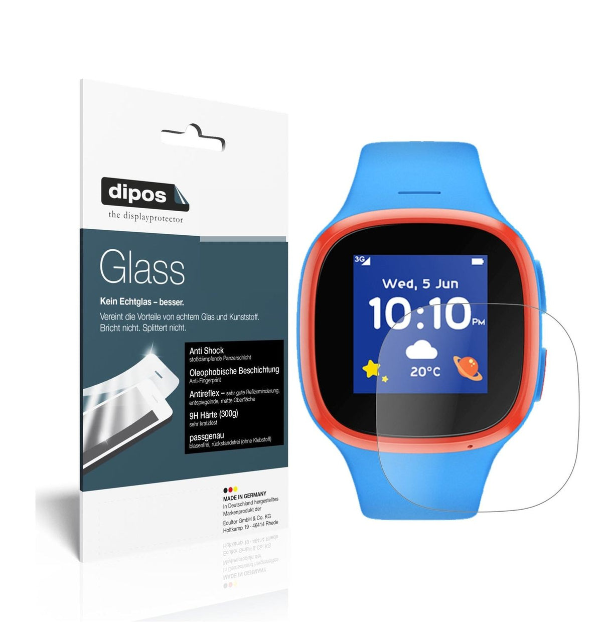 Matte Displayschutzfolie von dipos passend für Vodafone V-Kids Watch, 9H kratzfest und blasenfrei montiert