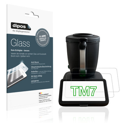 Matte Displayschutzfolie von dipos passend für Vorwerk Thermomix TM7, 9H kratzfest und blasenfrei montiert