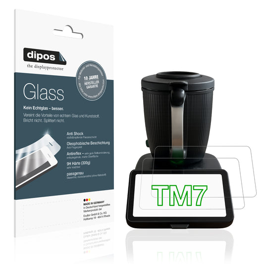 Matte Displayschutzfolie von dipos passend für Vorwerk Thermomix TM7, 9H kratzfest und blasenfrei montiert