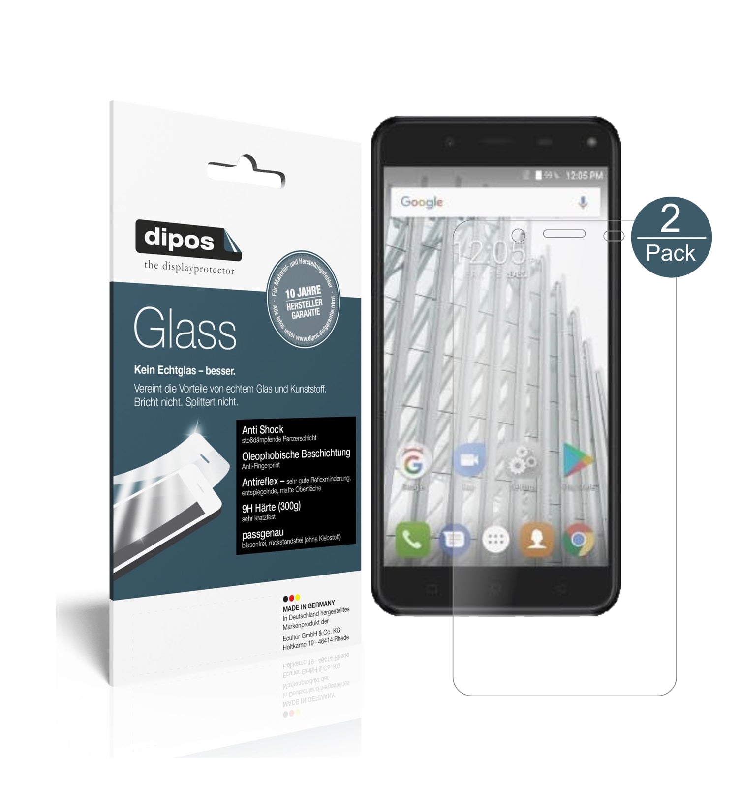 Matte Displayschutzfolie von dipos passend für Walton Primo HM4i, 9H kratzfest und blasenfrei montiert