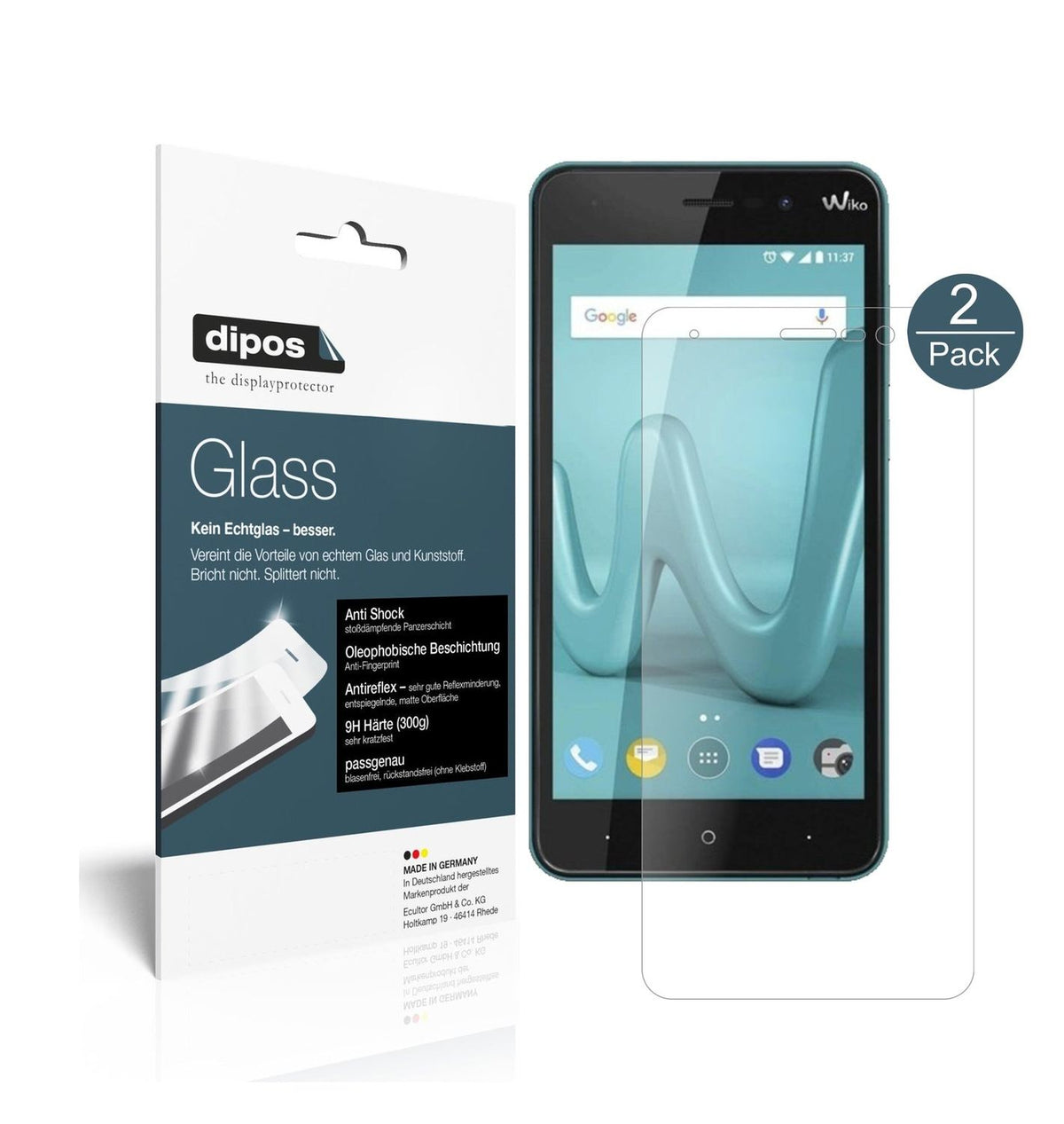 Matte Displayschutzfolie von dipos passend für Wiko Lenny 4, 9H kratzfest und blasenfrei montiert